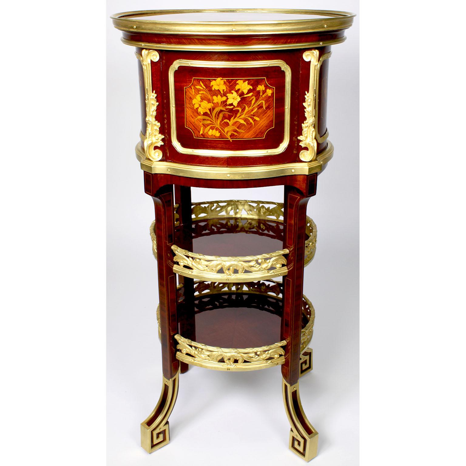 Pr French 19th-20th Century Ormolu Mounted Side-Tables Zwiener-Jansen Successeur In Good Condition For Sale In Los Angeles, CA