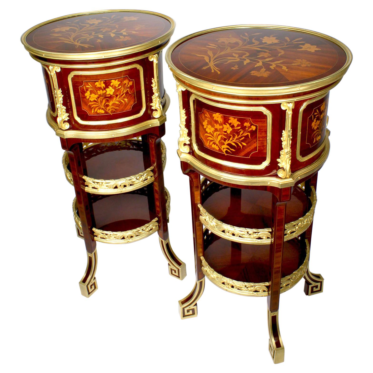 Pr French 19th-20th Century Ormolu Mounted Side-Tables Zwiener-Jansen Successeur For Sale