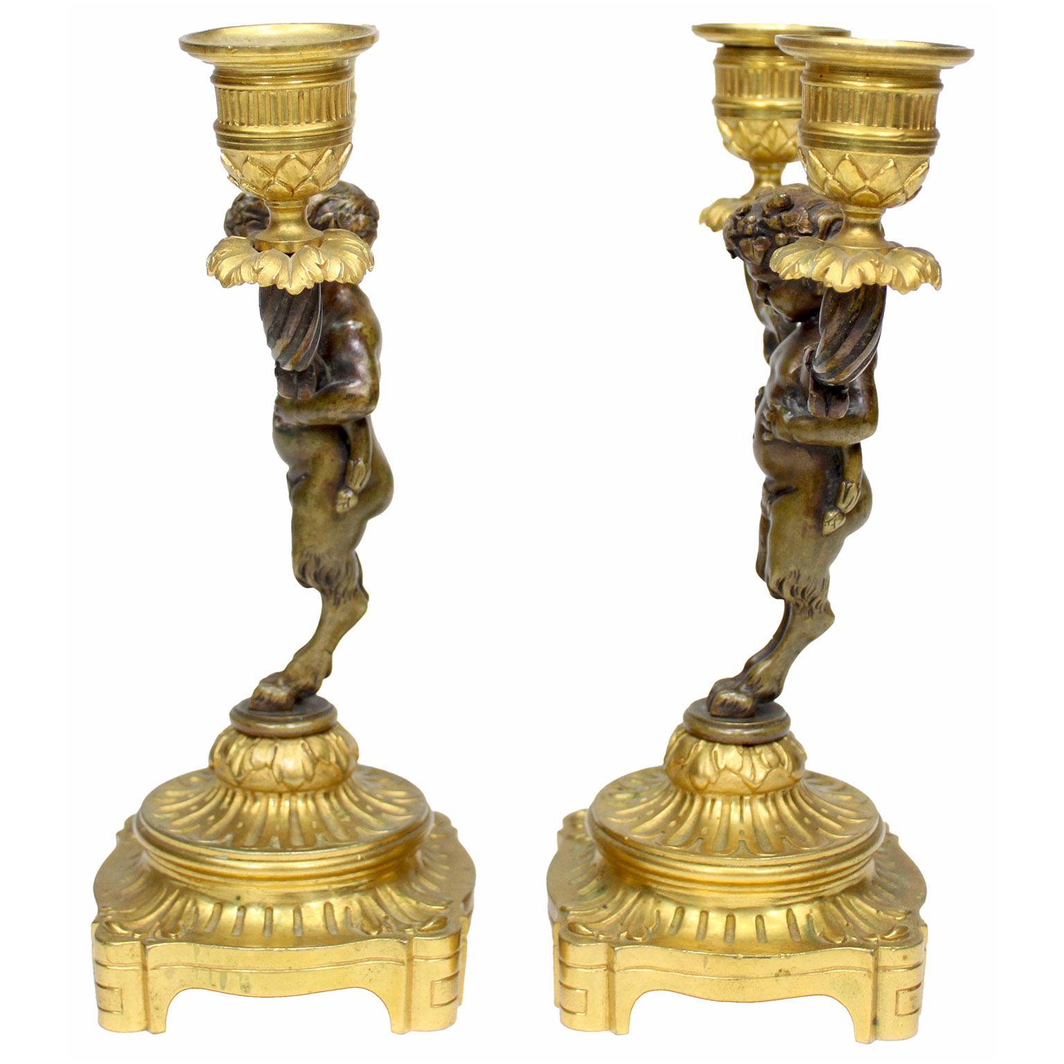 Pr Candelabro francés del siglo XIX, estilo Luis XV, de bronce, con forma de baco en popa en Bueno estado para la venta en Los Angeles, CA