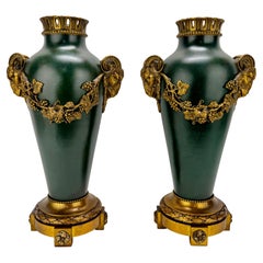 Pr, Französische Empire-Revival-Vasen aus patinierter und vergoldeter Bronze von Fumière et Cie, Paris