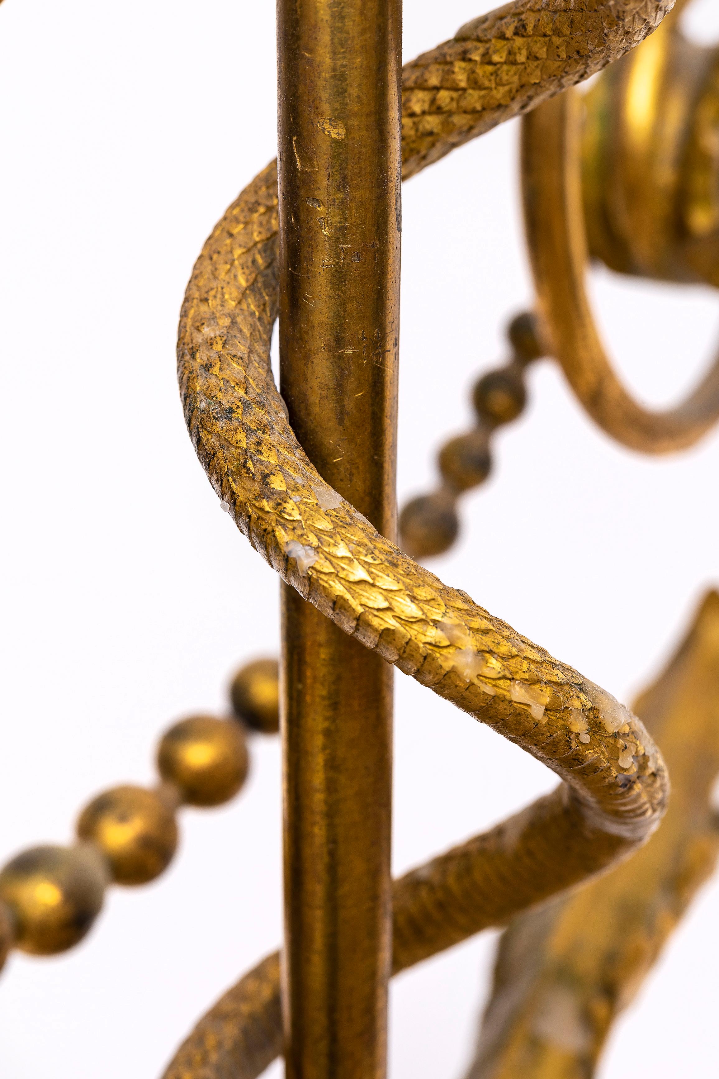 Pr. Candelabro francese a doppia figura in bronzo dorato e patinato del periodo Luigi XVI in vendita 8