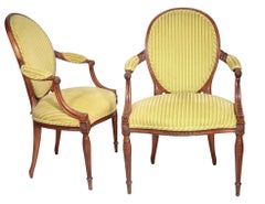 Pr. French Style Fauteuil Arm Chairs
