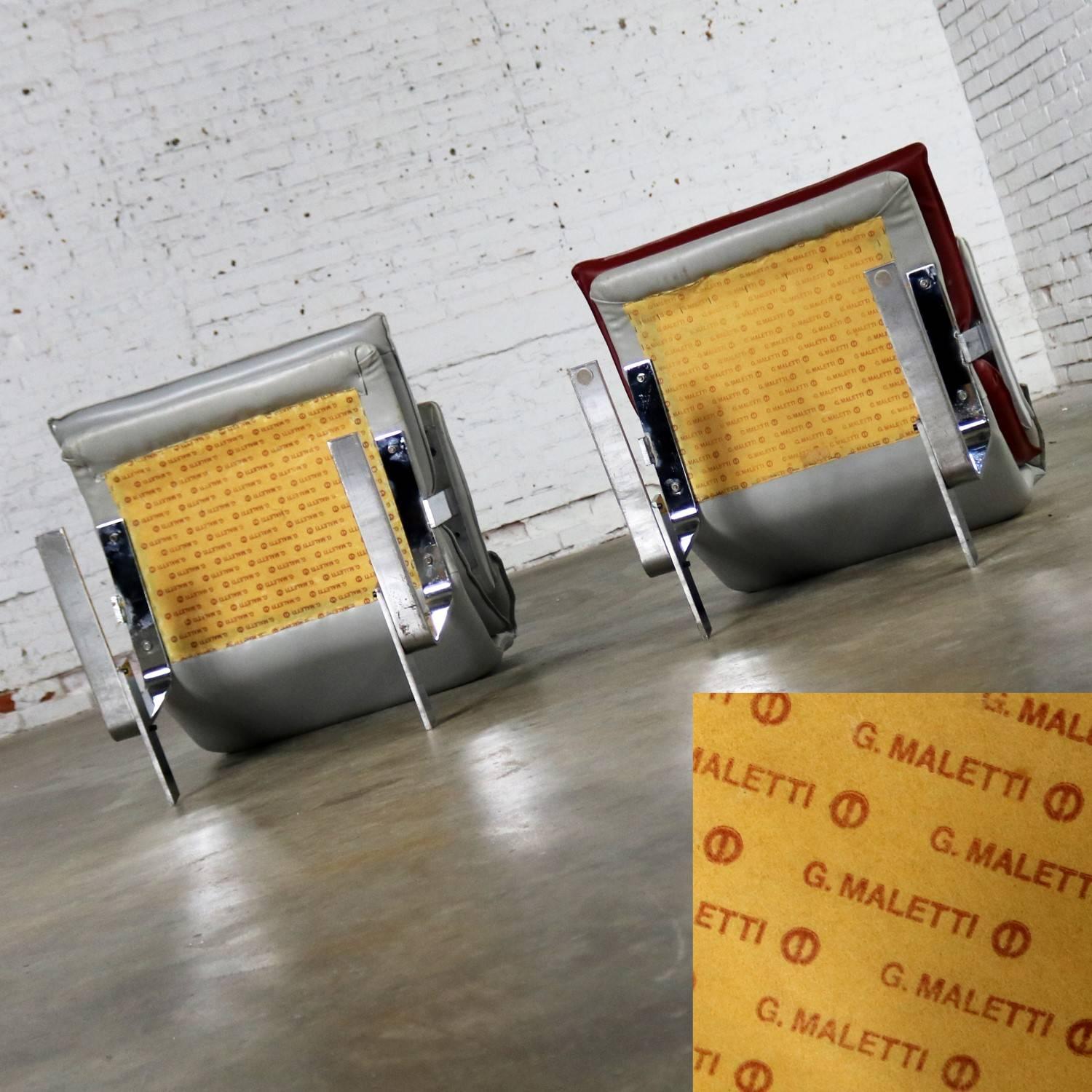 Pr G Maletti Lounge Chairs Style of Onda by Giovanni Offredi for Saporiti Italia For Sale 7