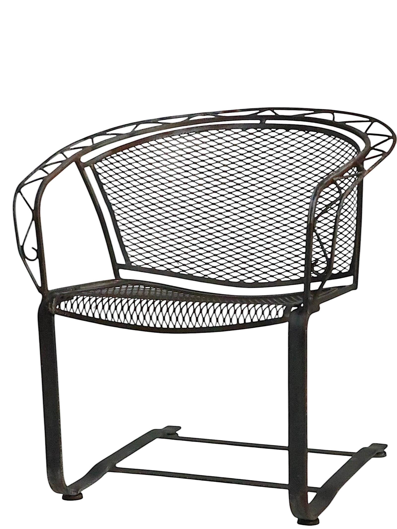 Pr Garden Patio Poolside Cantilevered Zig Zag Pattern Lounge Chairs by Salterini 7