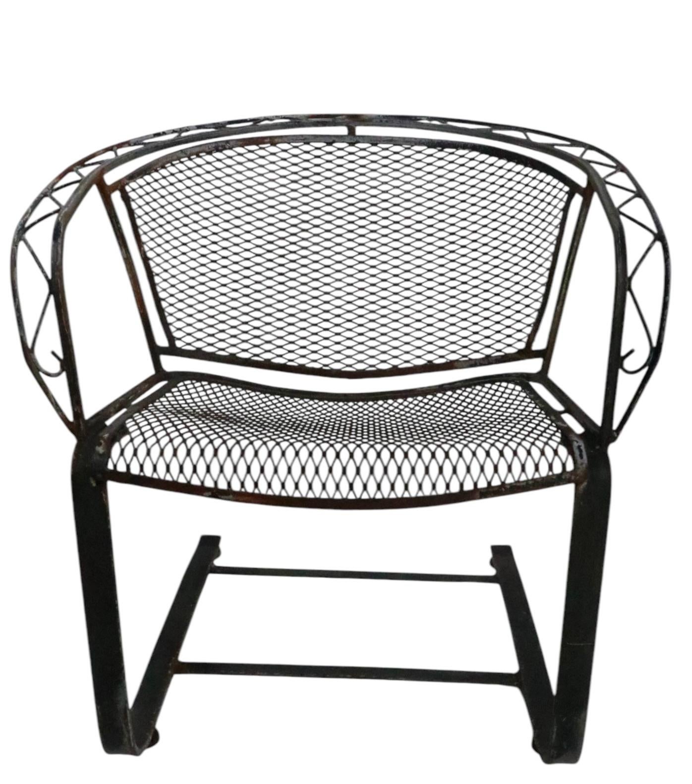 Pr Garden Patio Poolside Cantilevered Zig Zag Pattern Lounge Chairs by Salterini 13