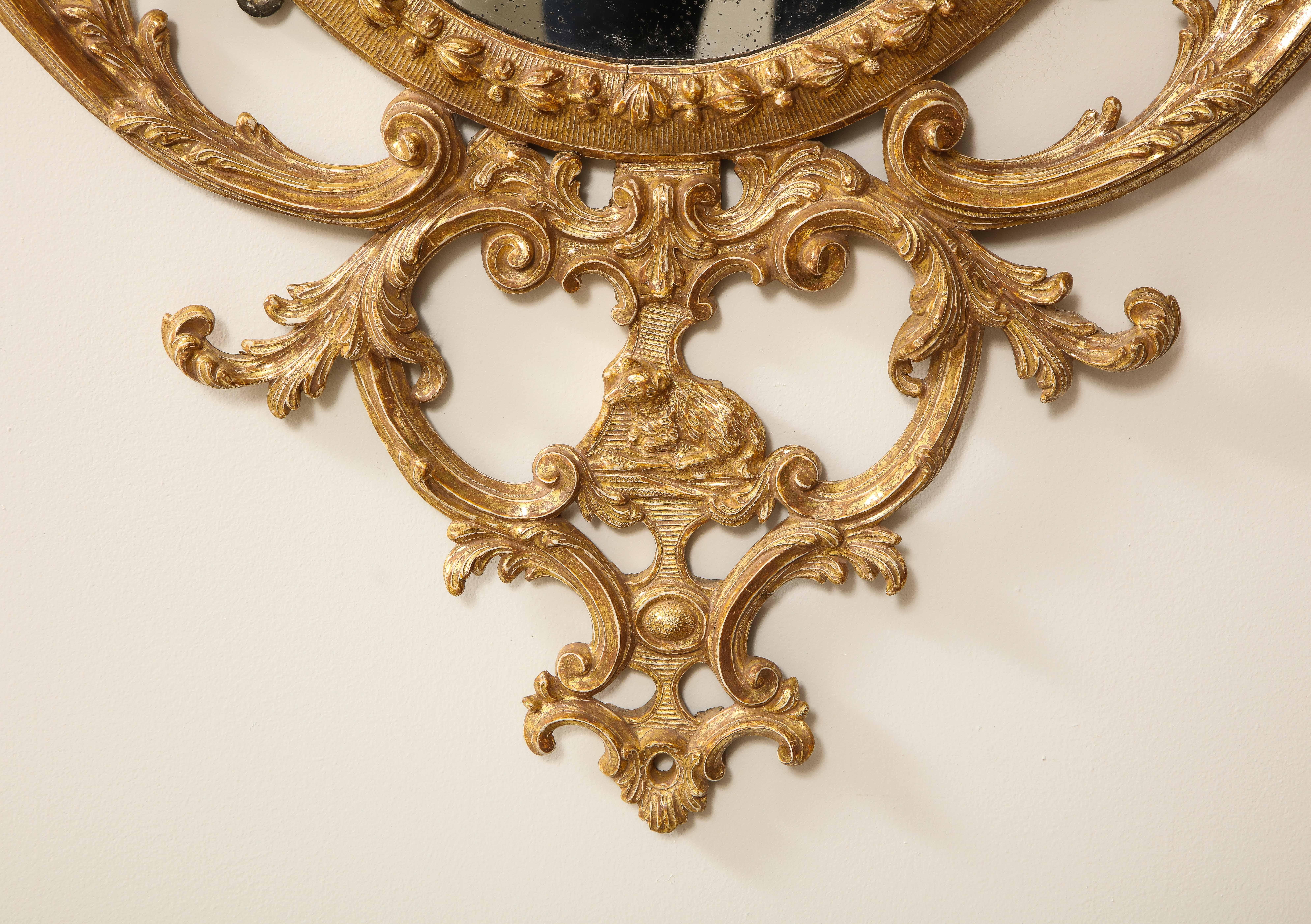 Pr. Ovale Spiegel aus vergoldetem Carton-Pierre- und vergoldetem Holz im Stil von George III., John Linnell im Angebot 4