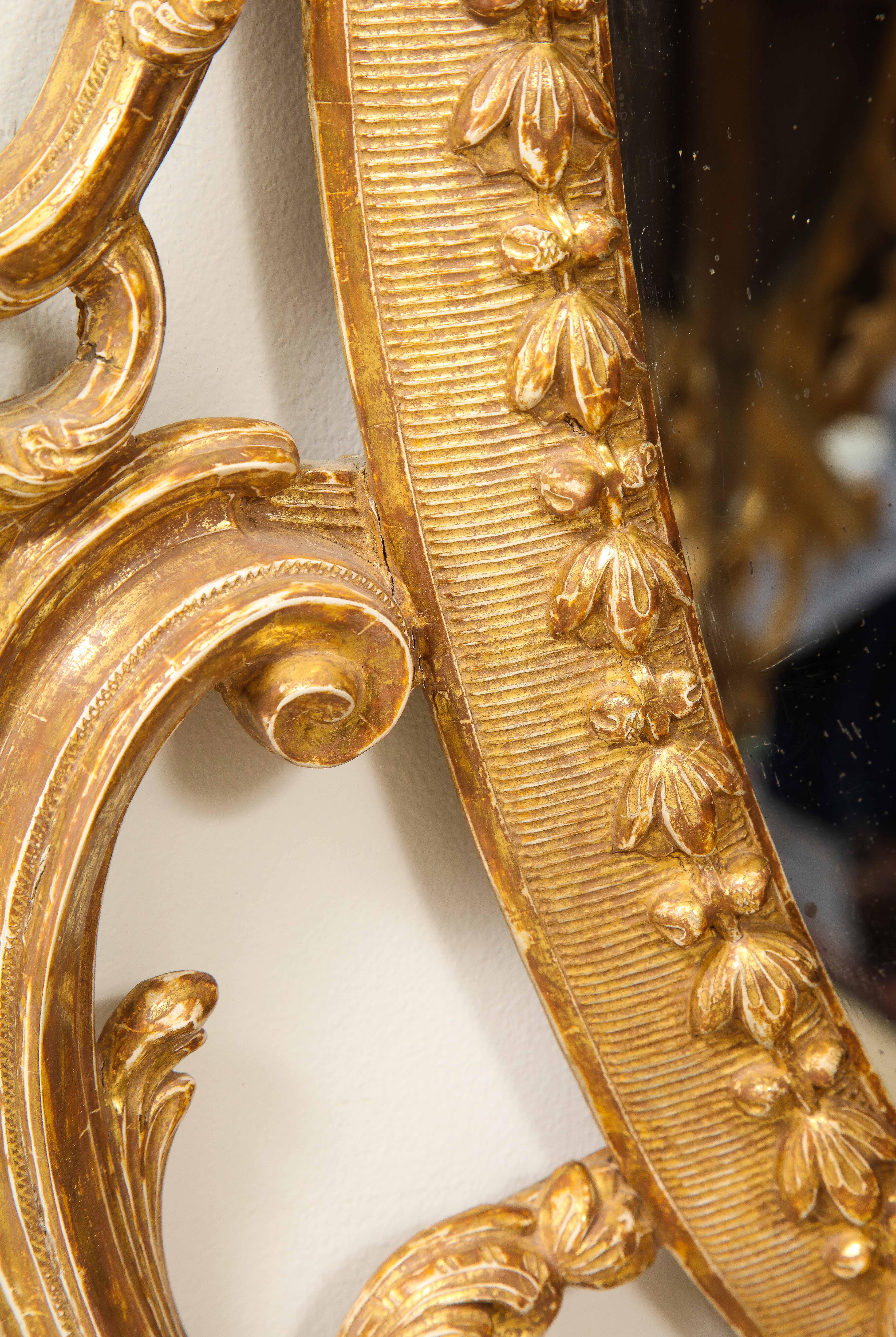 Pr. Ovale Spiegel aus vergoldetem Carton-Pierre- und vergoldetem Holz im Stil von George III., John Linnell im Angebot 8