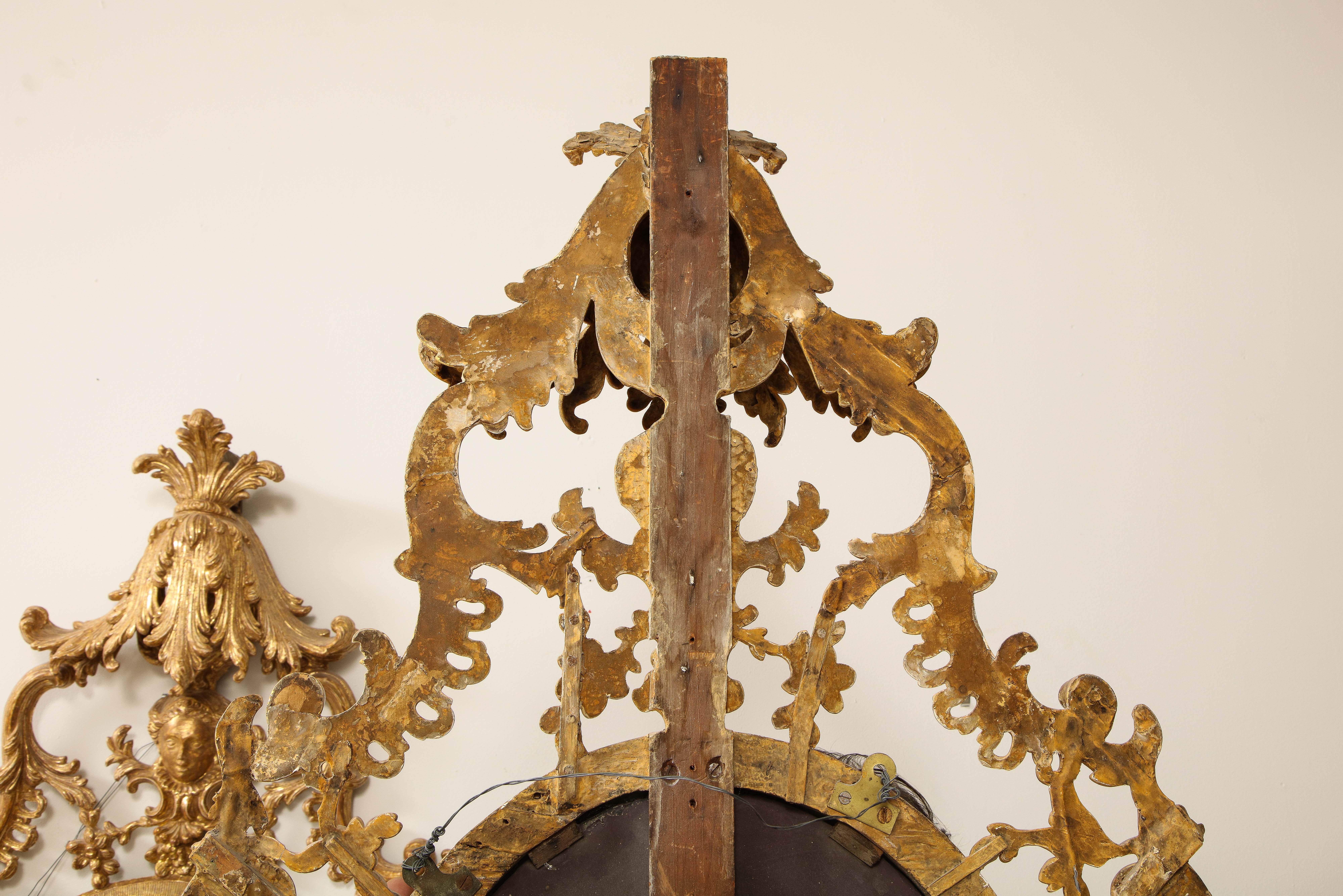 Pr. Ovale Spiegel aus vergoldetem Carton-Pierre- und vergoldetem Holz im Stil von George III., John Linnell im Angebot 11