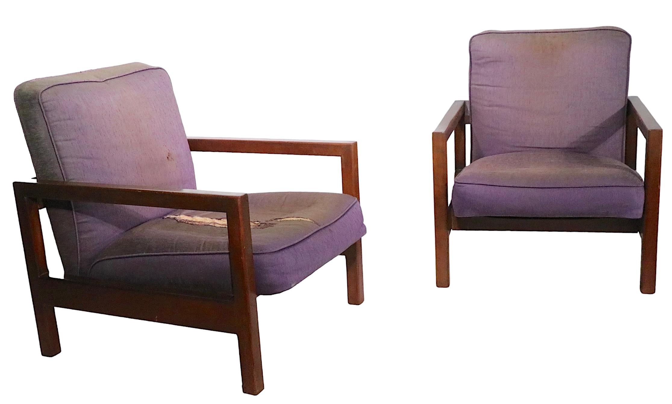 American Pair. George Nelson for Herman Miller Cube Arm Chairs Model 4774 For Sale