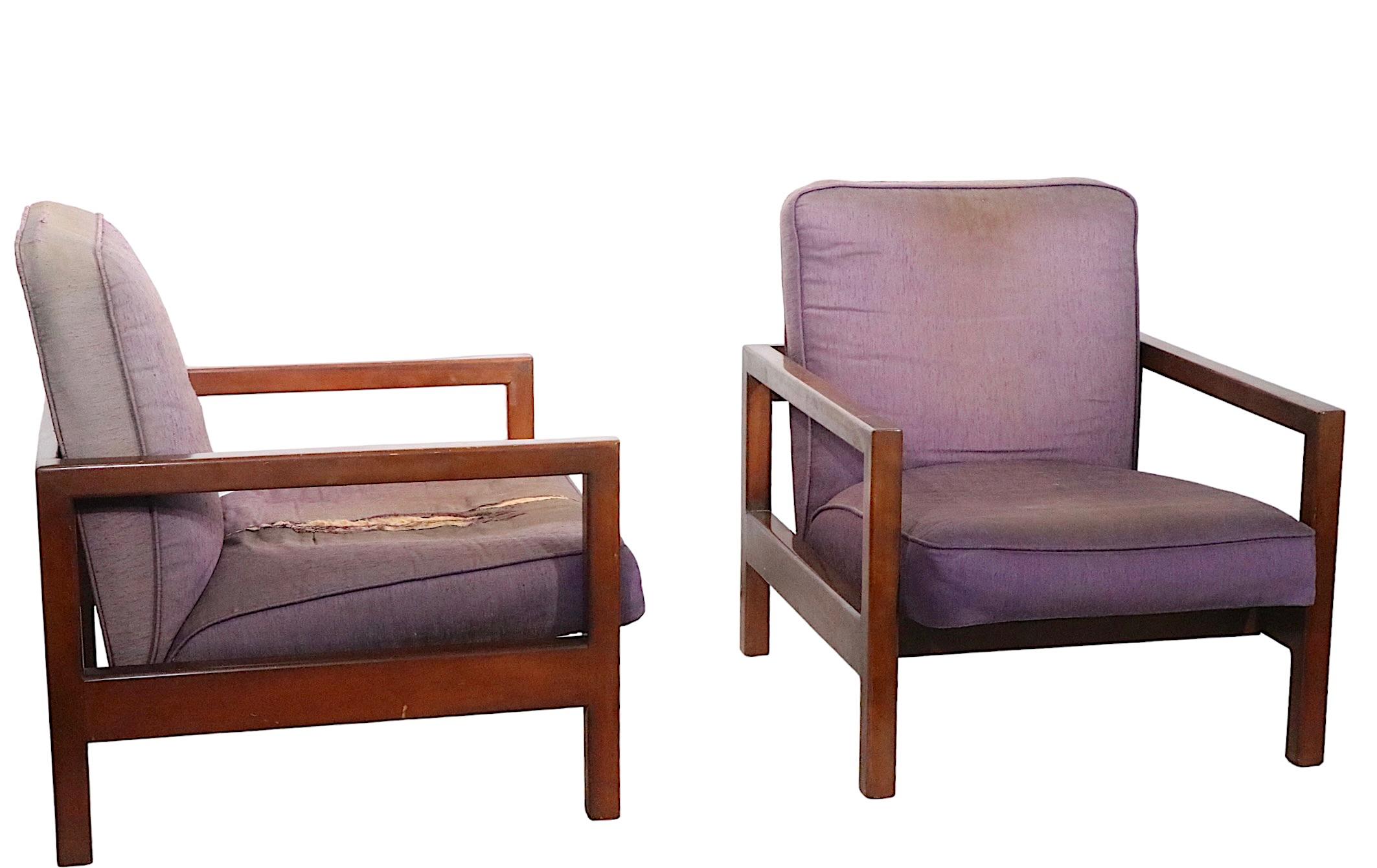 Pair. George Nelson for Herman Miller Cube Arm Chairs Model 4774 In Good Condition For Sale In New York, NY