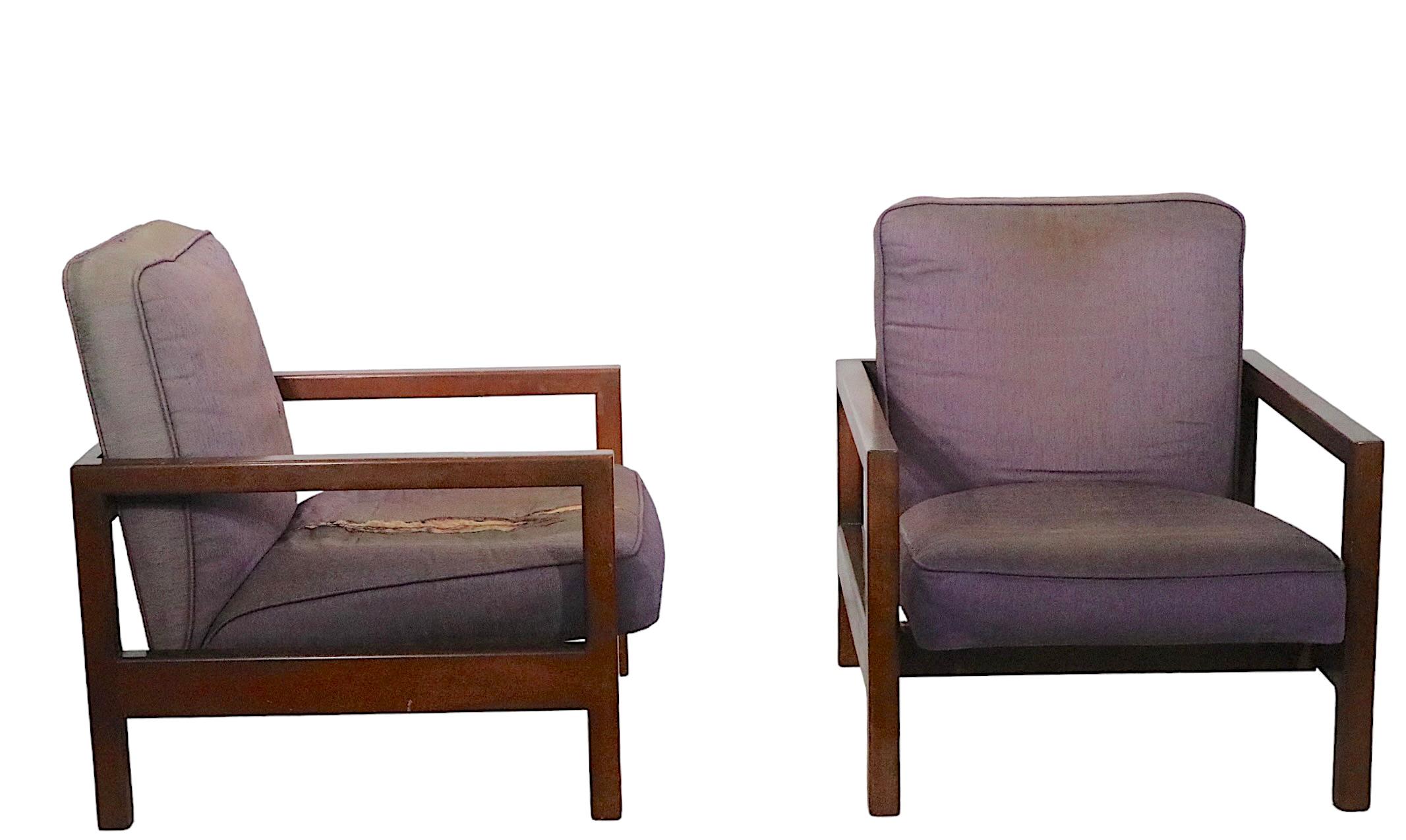 Pair. George Nelson for Herman Miller Cube Arm Chairs Model 4774 For Sale 1