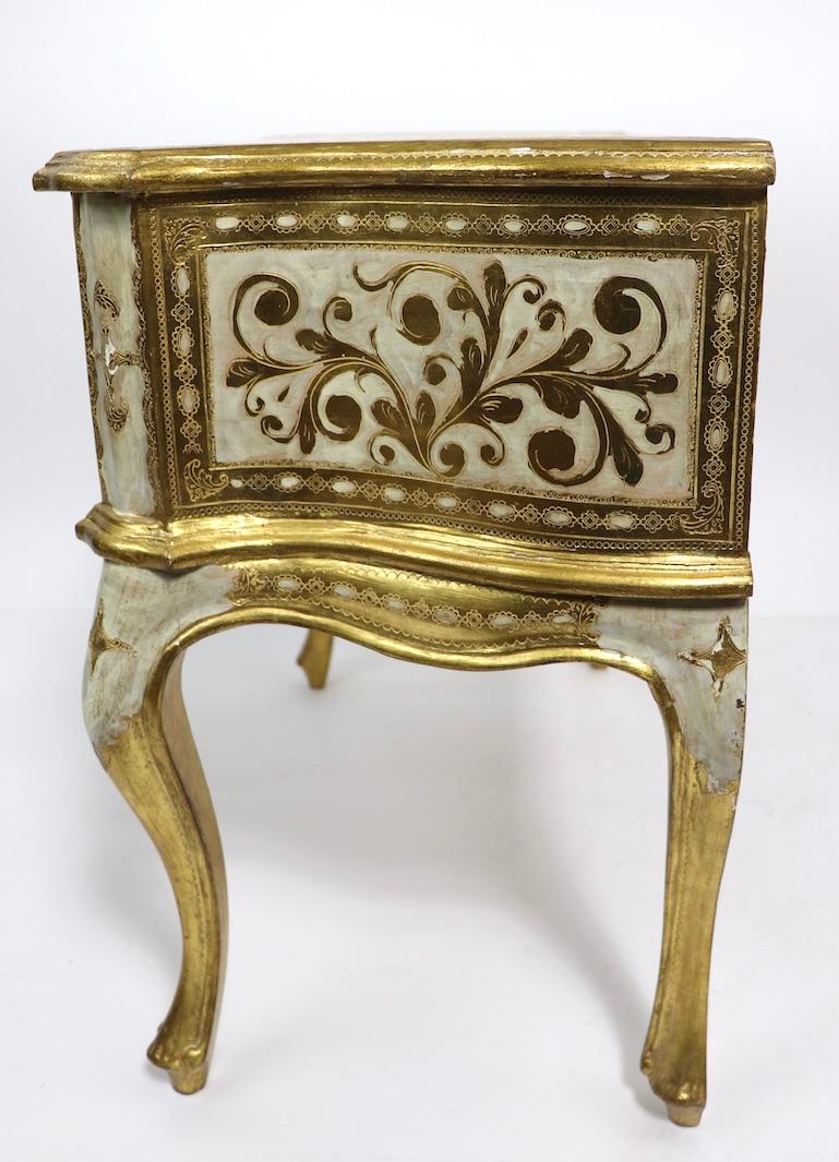 Wood Pair of Giltwood Nightstands Made in Italy by Florentine Furniture