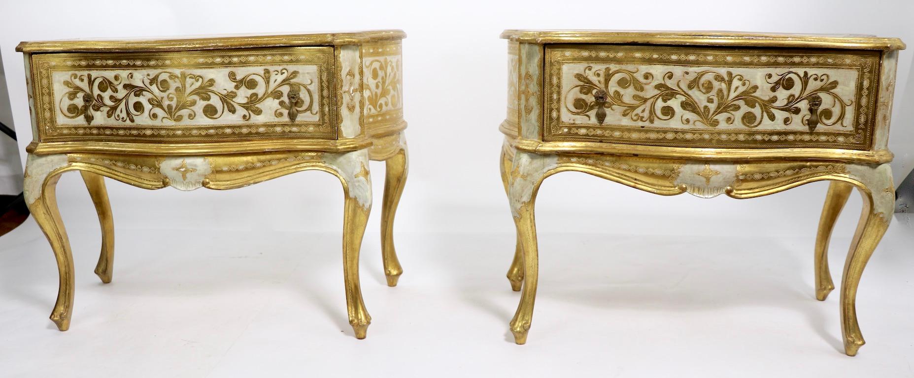 Pair of Giltwood Nightstands Made in Italy by Florentine Furniture 5