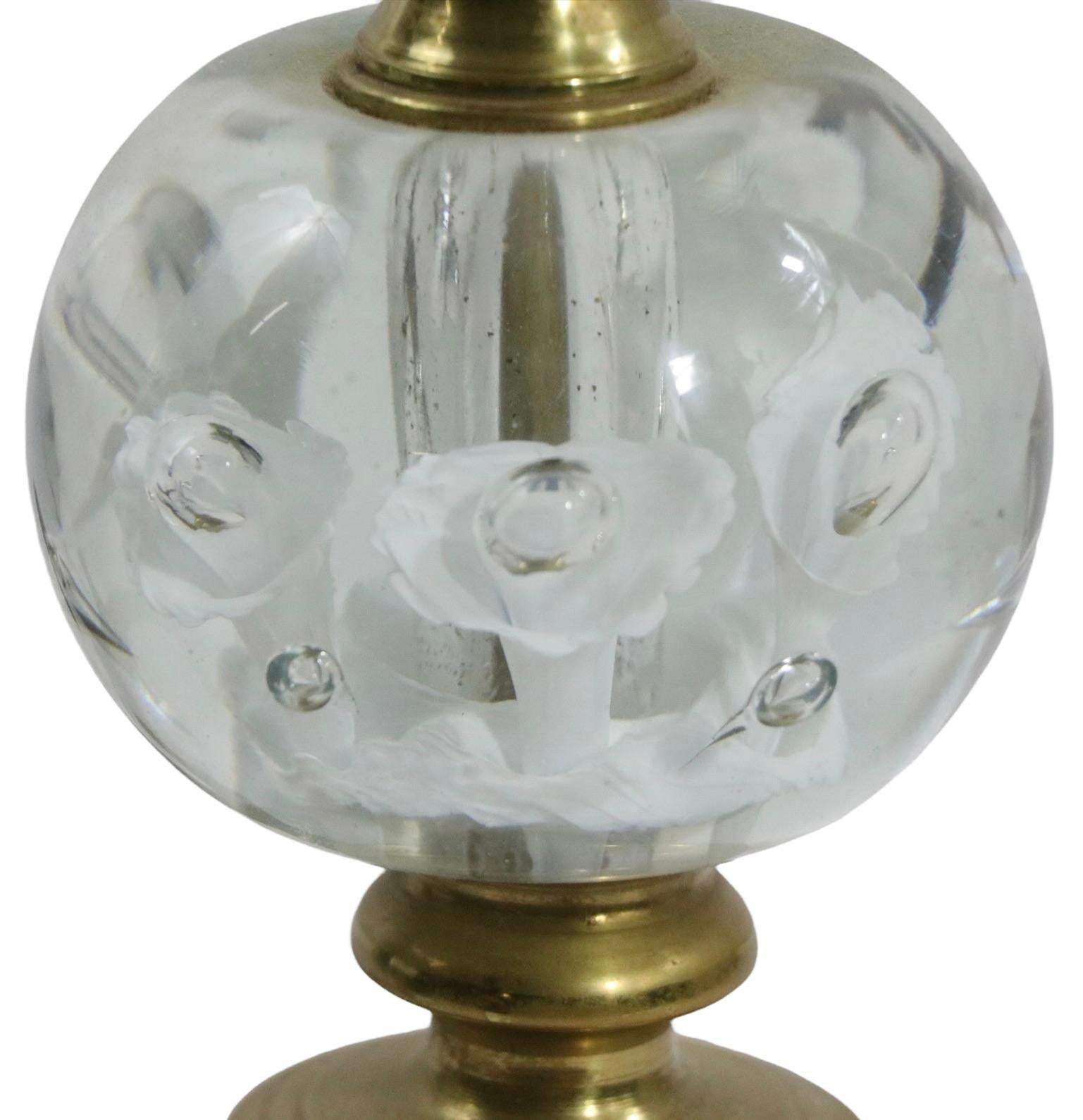 Pr. Glass Paperweight Andirons by St. Clair In Good Condition In New York, NY