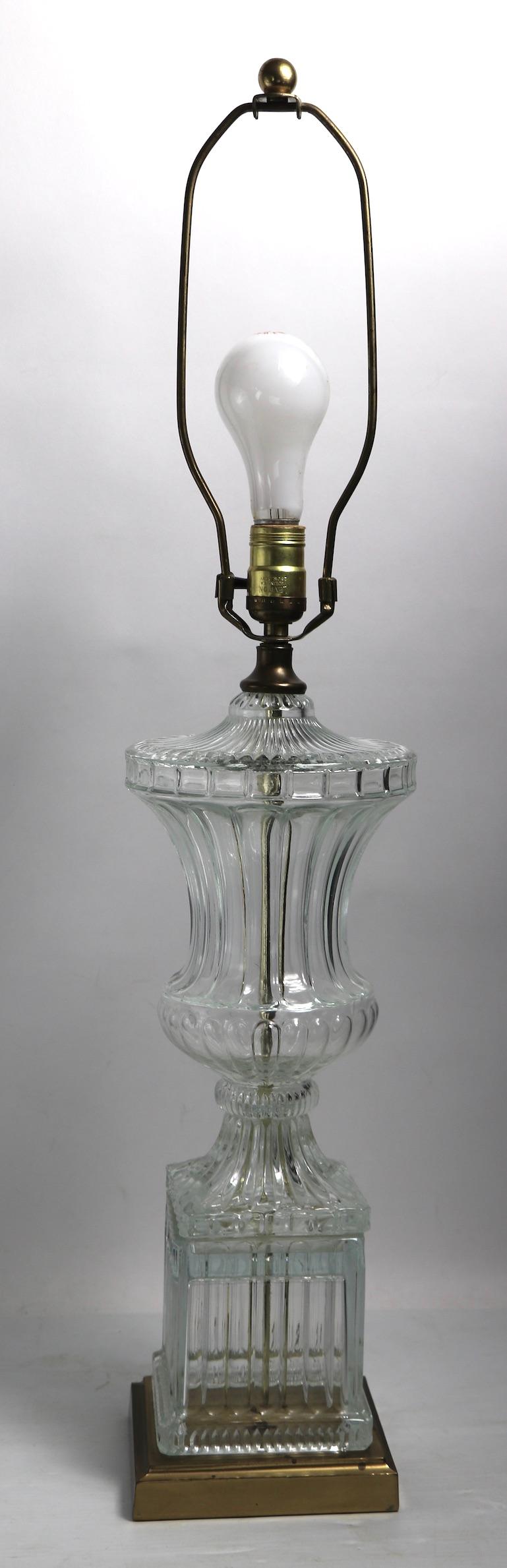 Zwei Glasurnen-Tischlampen von Paul Hanson (Hollywood Regency) im Angebot