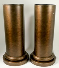 Pair of Half Column Planters in Anodized Aluminum