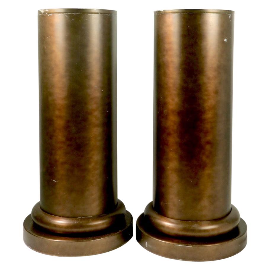 Pair of Half Column Planters in Anodized Aluminum For Sale