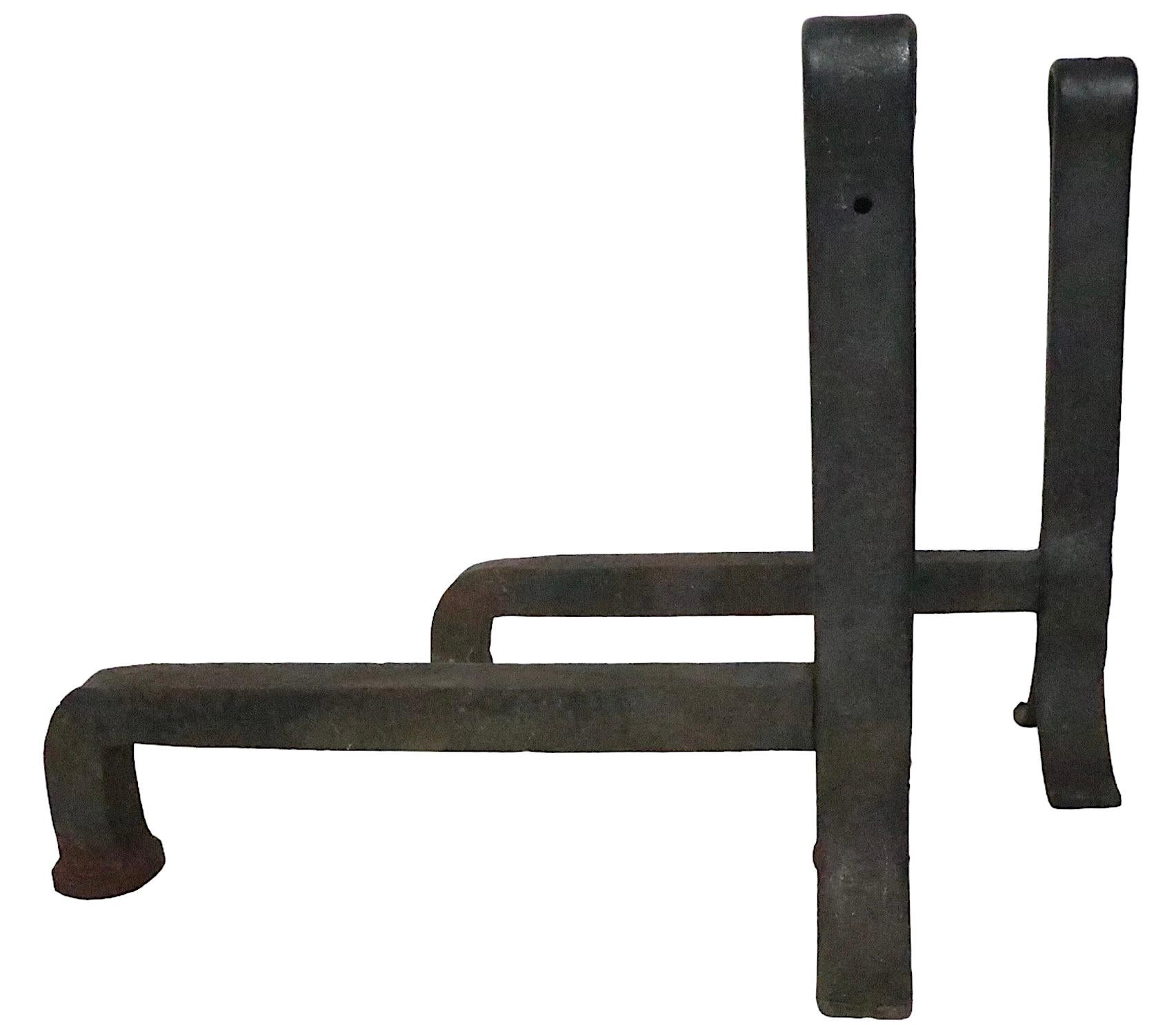Iron Pr. Hand Forged Arts and Crafts Andirons