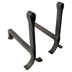 Used Pr. Hand Forged Arts and Crafts Andirons