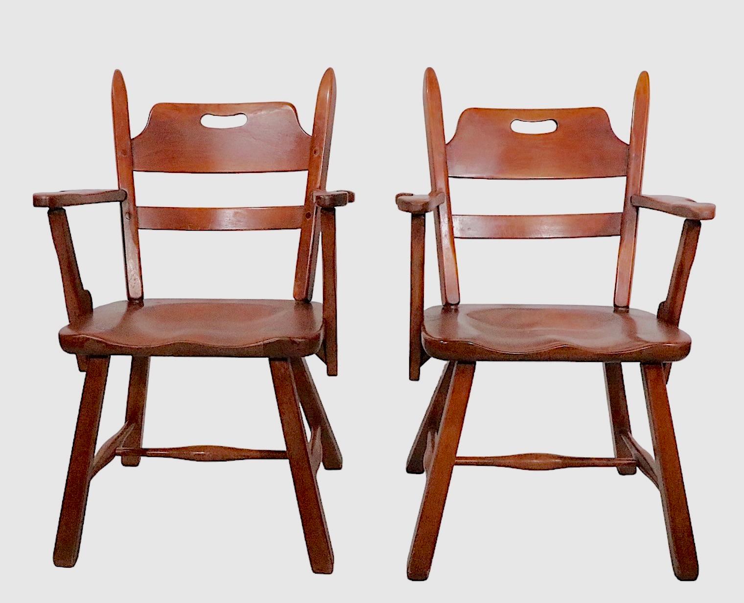 Maple Pair Herman De Vries for Cushman Colonial Creation Dining Arm Chairs