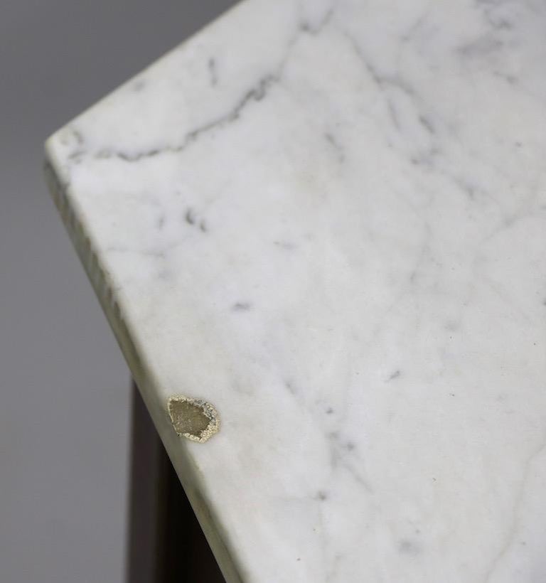 Pair of Hexagonal MarbleTop Tables after Probber at 1stDibs