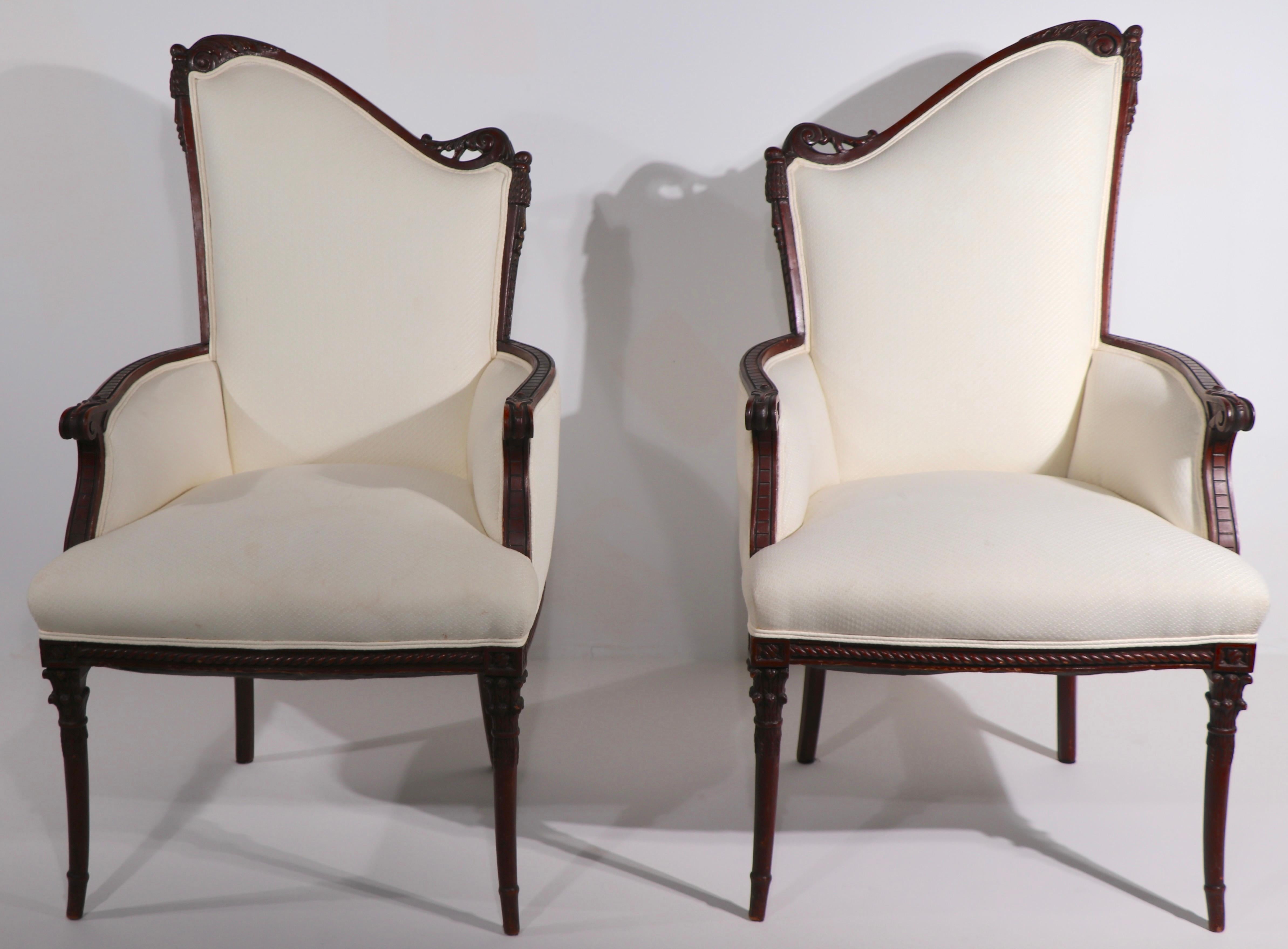 Pair of Hollywood Regency Armchairs by Grosfeld House For Sale 2