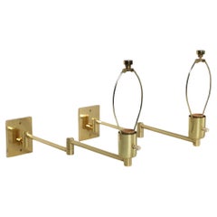 Pr. Hollywood Regency Brass Flex Arm Sconces c. 1970's