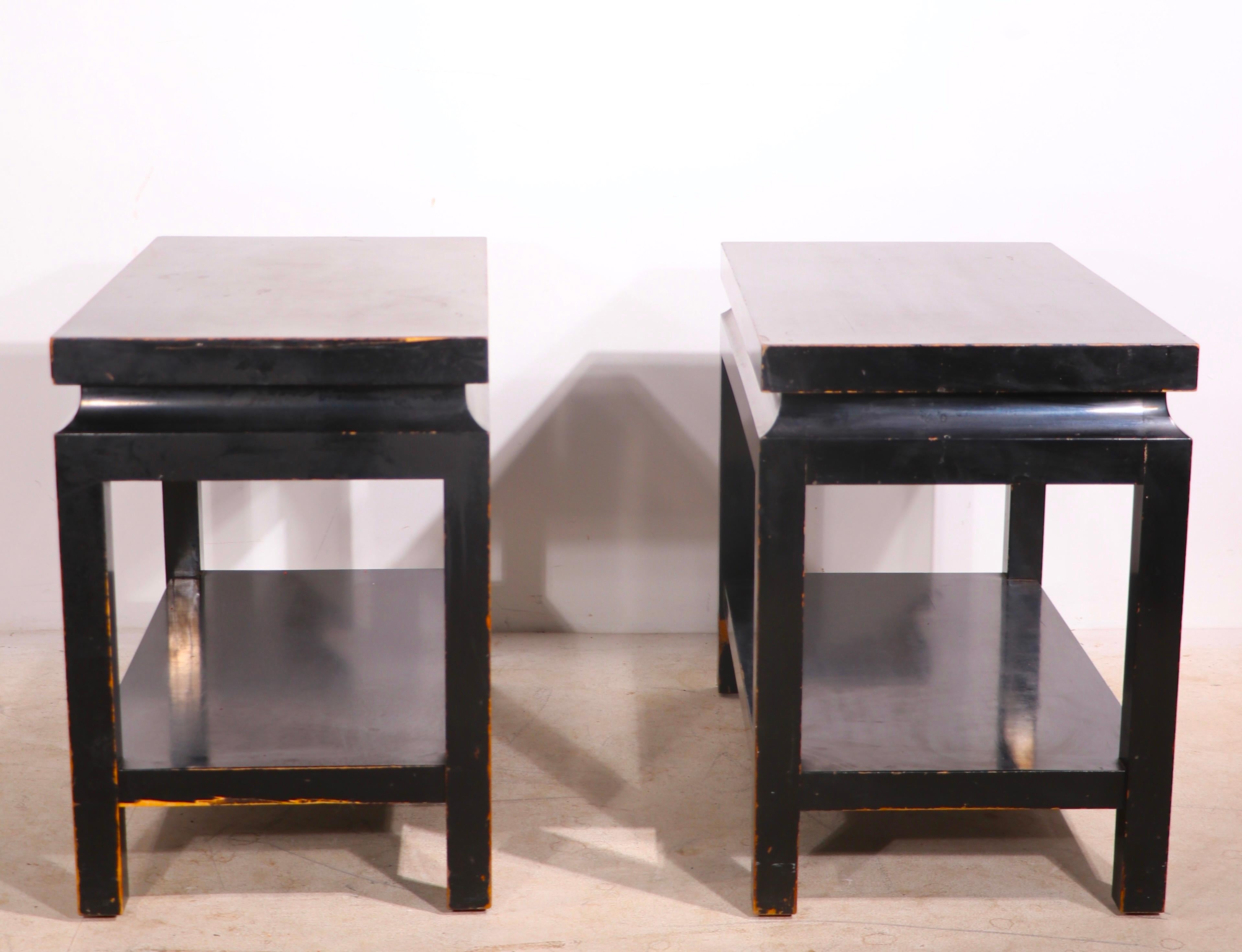 Wood Pr. Hollywood Regency End or Side Tables by James Mont