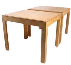 Pr. Hollywood Regency Henredon Scene Two Blonde Olive Burl Wood Side Tables