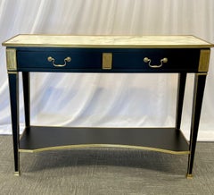 Pair Hollywood Regency Neoclassical Ebony Console / Sofa Tables, Manner Jansen