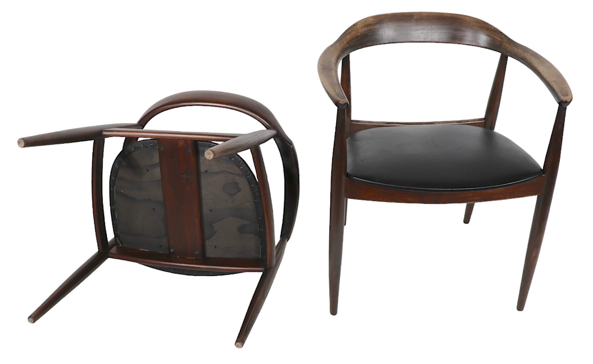  Pr. Illum Wikkelso Design Niels Eilersen Made Danish Mid Century  Dining Chairs For Sale 8