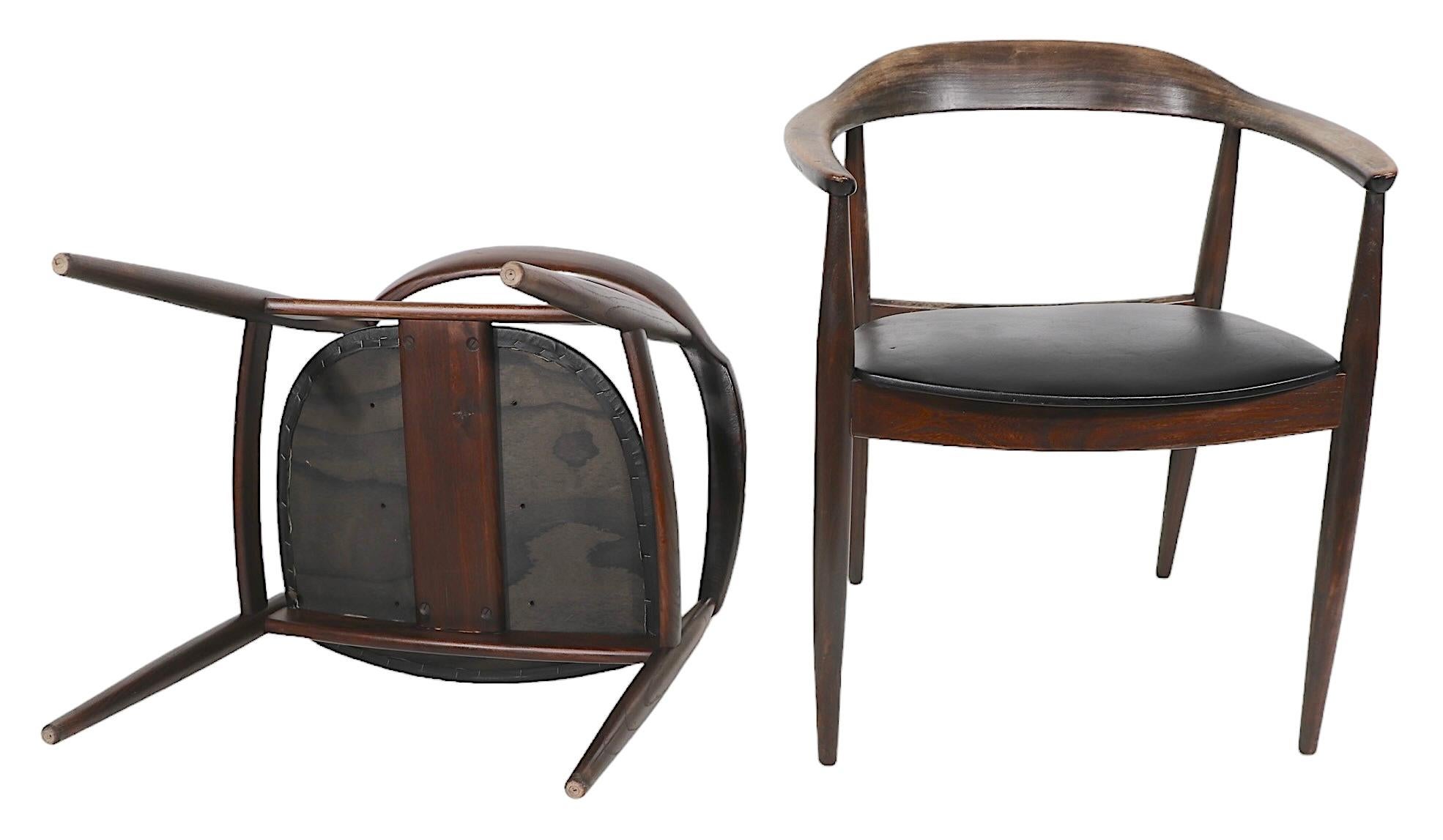  Pr. Illum Wikkelso Design Niels Eilersen Made Danish Mid Century  Dining Chairs For Sale 9