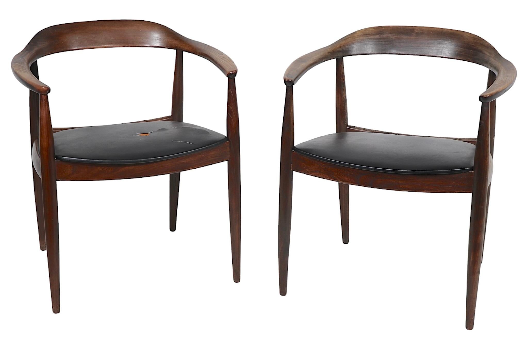 Scandinavian Modern  Pr. Illum Wikkelso Design Niels Eilersen Made Danish Mid Century  Dining Chairs For Sale