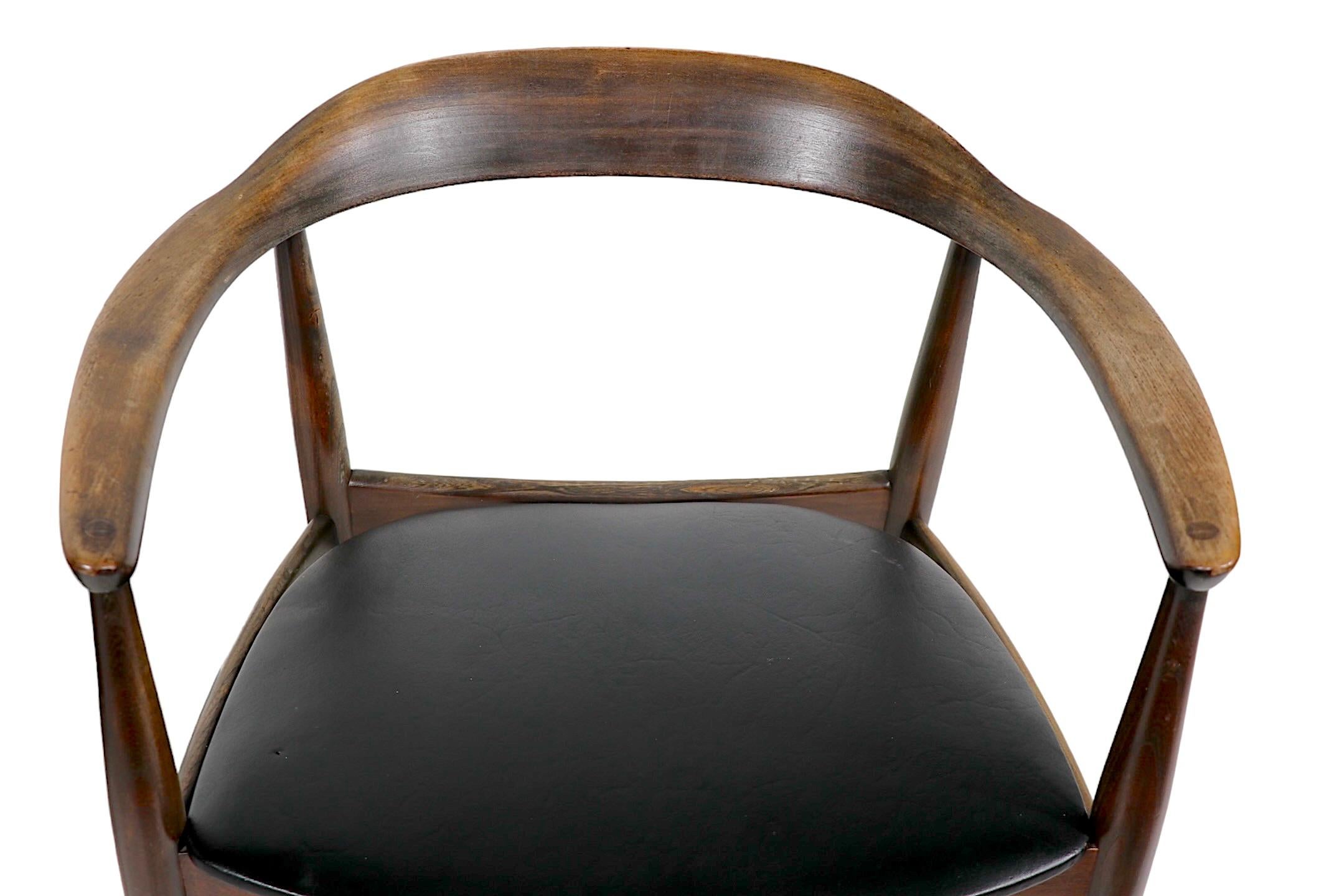 20th Century  Pr. Illum Wikkelso Design Niels Eilersen Made Danish Mid Century  Dining Chairs For Sale