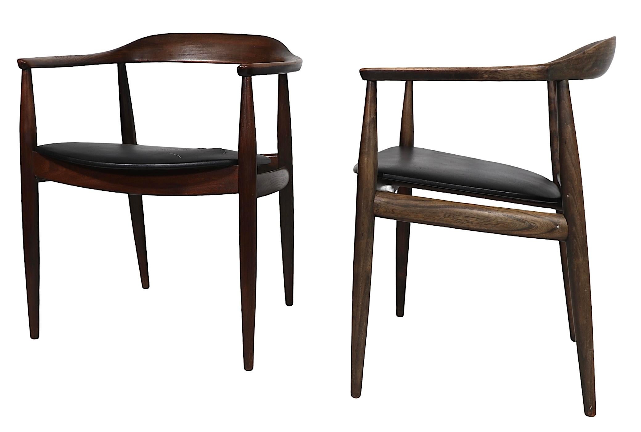 Teak  Pr. Illum Wikkelso Design Niels Eilersen Made Danish Mid Century  Dining Chairs For Sale