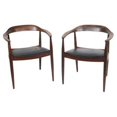  Pr. Illum Wikkelso Design Niels Eilersen Made Danish Mid Century  Dining Chairs