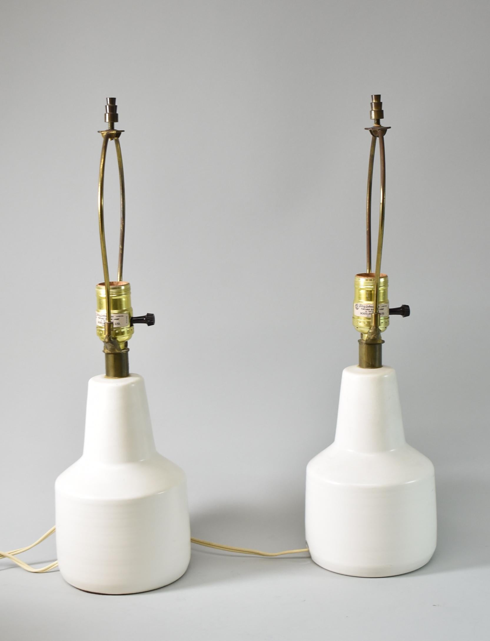 North American Pr. intage Mid Century Modern Lotte & Gunnar Bostlund Table Lamps Pottery 1960's