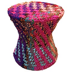 Pr/" It Is Not Missoni" Sidetables or Puffs, Fabric, Super Colors, Handwoven 