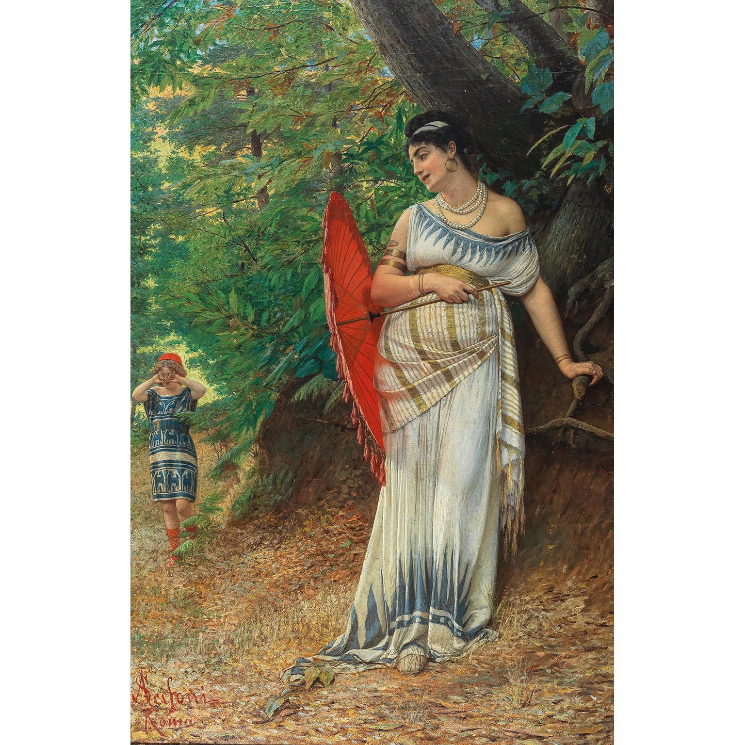 Pr Italian 19th Century Oil on Canvas 