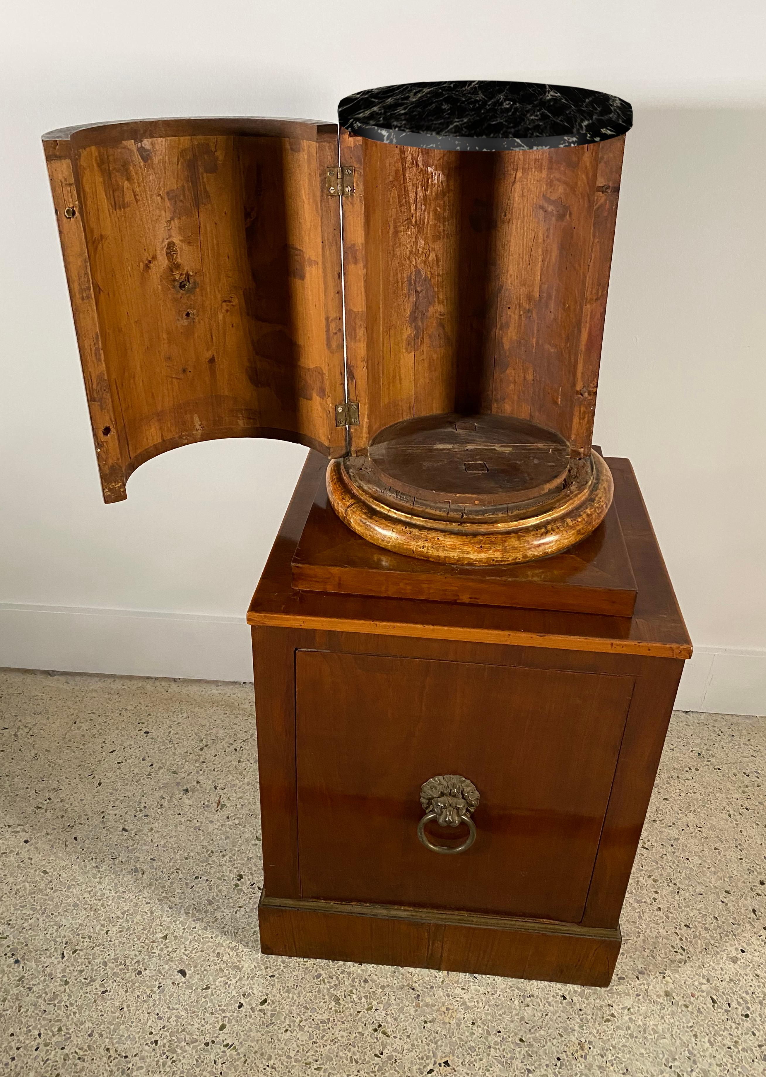 19th Century Pr Italian Empire Walnut & Giltwood Pedestal Cabinets, Estate of Gianni Versace