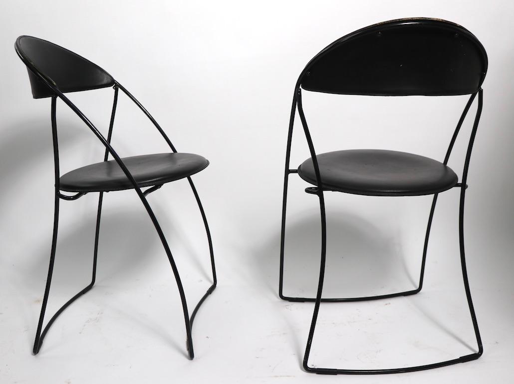 Pair of Italian Folding Chairs Attributed to Arrben 4