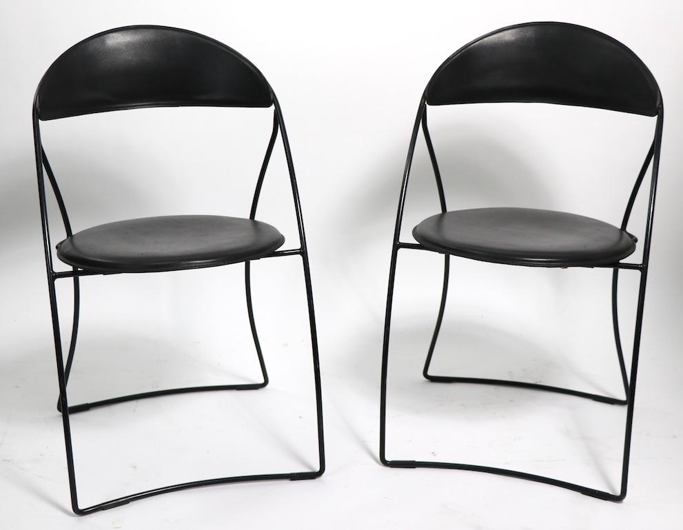 Post-Modern Pair of Italian Folding Chairs Attributed to Arrben