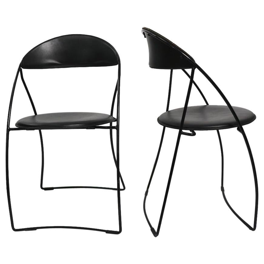 Pair of Italian Folding Chairs Attributed to Arrben