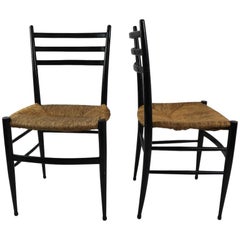Pair of Italian Ladderback Chairs after Ponti