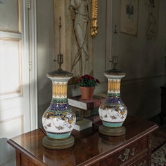 Pr. Lampade da tavolo in maiolica italiana