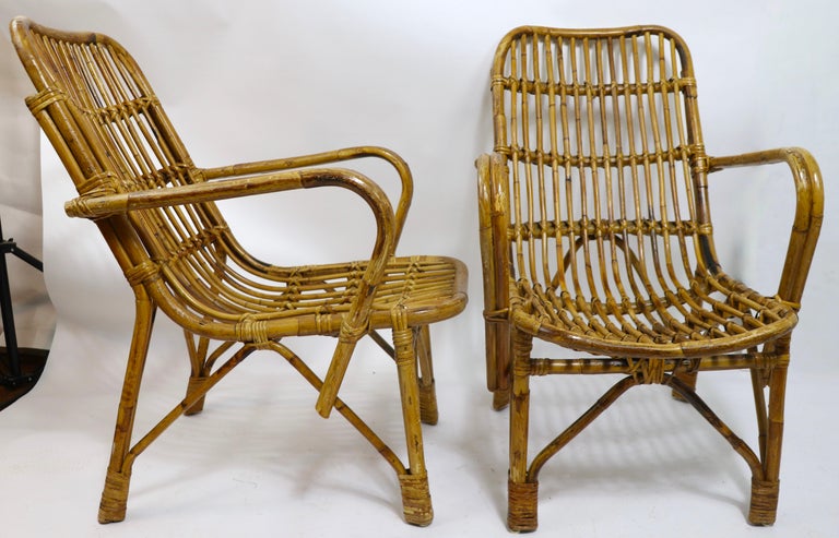 Pr Italian Mid Century Bamboo Chairs After Albini For Sale at 1stDibs mid century bamboo furniture