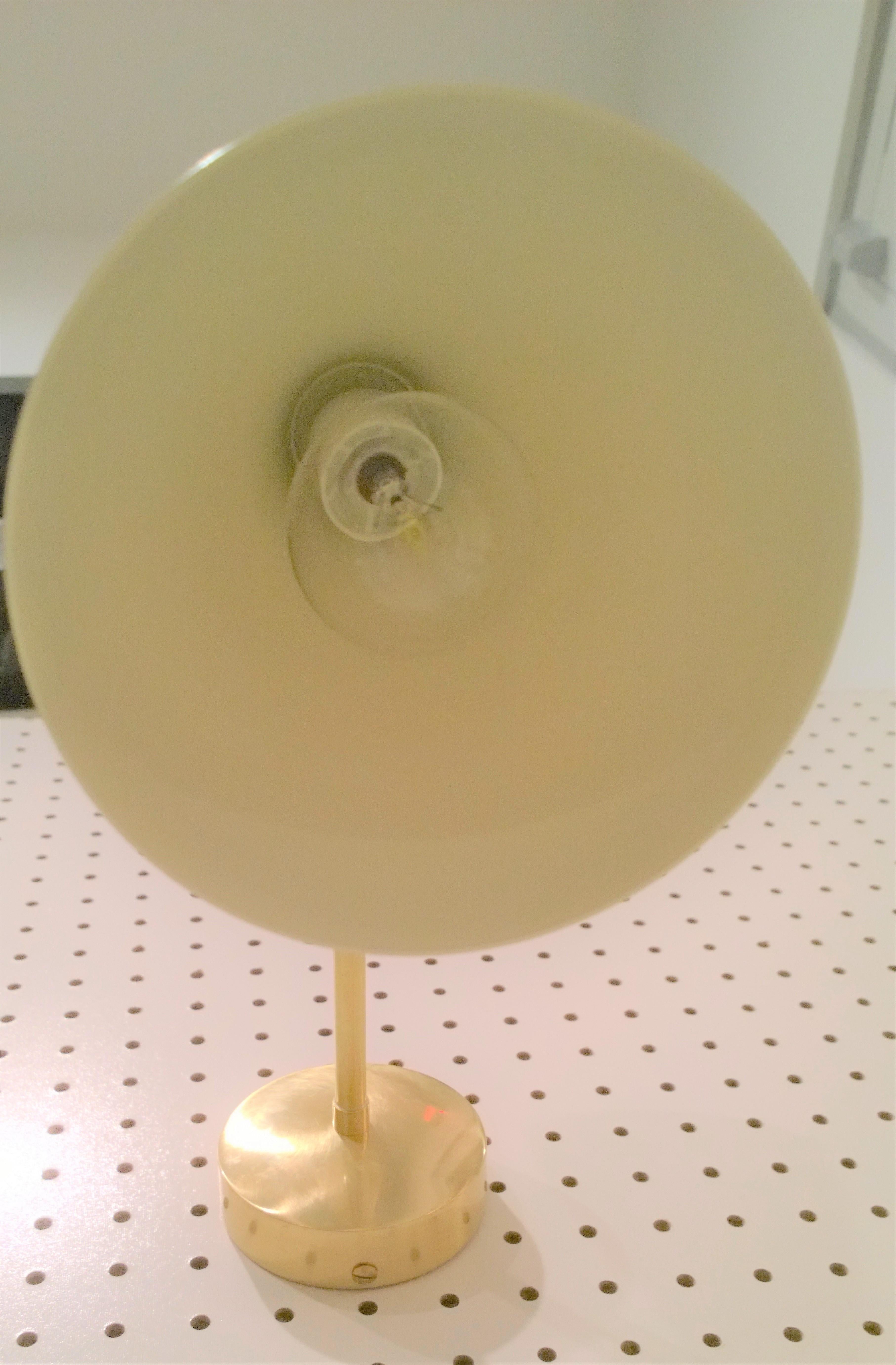 2 Italian Mid-Century Modern Stilnovo Style White Enamel Metal and Brass Sconces 12