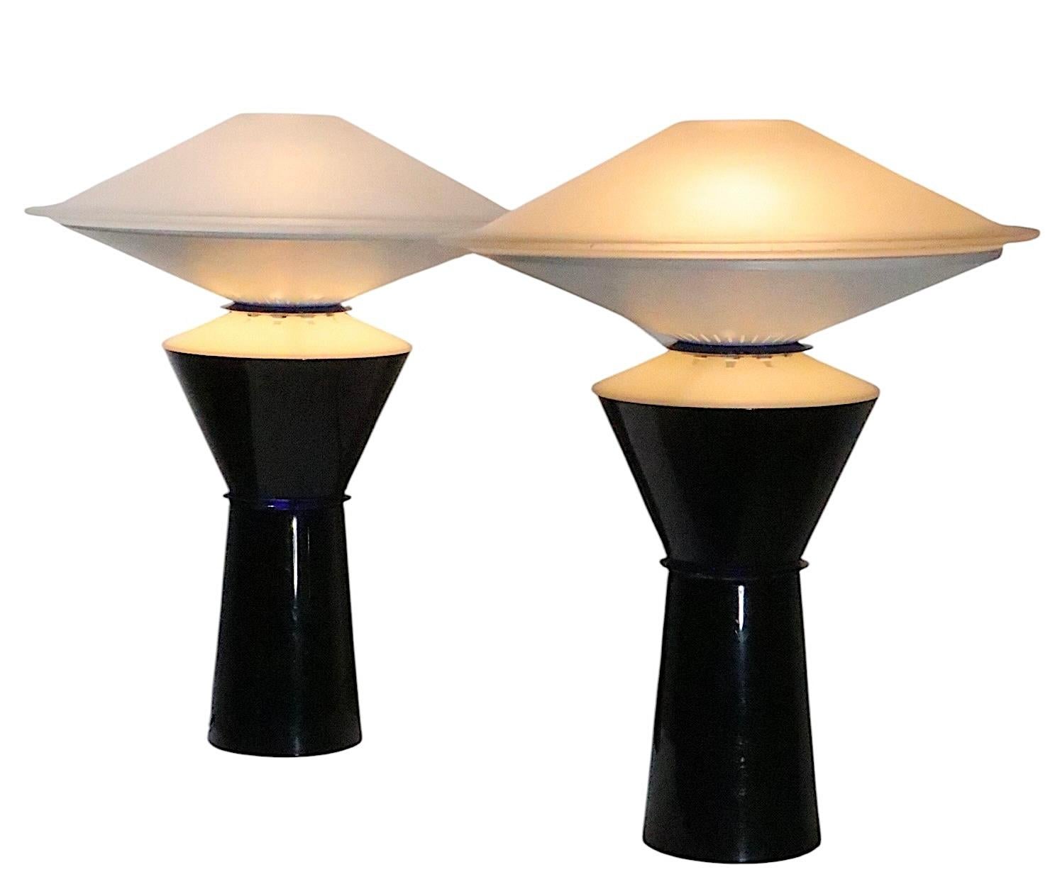 Pr. Italian Post Modern Table Lamps by Pier Ramella by Arteluce for Flos 1980's For Sale 5