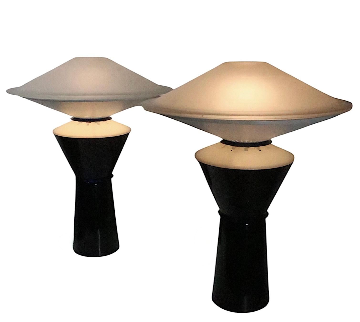 Metal Pr. Italian Post Modern Table Lamps by Pier Ramella by Arteluce for Flos 1980's For Sale
