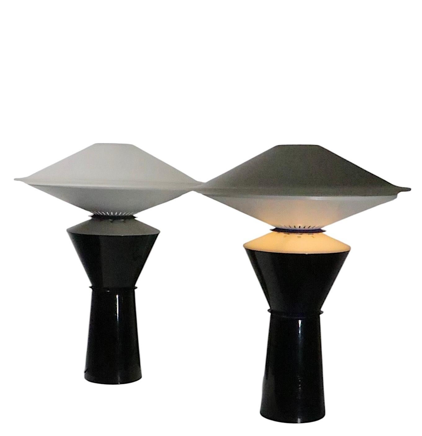 Pr. Italian Post Modern Table Lamps by Pier Ramella by Arteluce for Flos 1980's For Sale 1